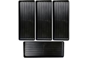 e Dukan 98cm Large Plastic Grow Bag Trays for Garden Plant Pots, Propagation & Seedling Trays – Heavy Duty Waterproof Drip Tray for Indoor Outdoor Gardening, Greenhouse & Hydroponic Use (4)