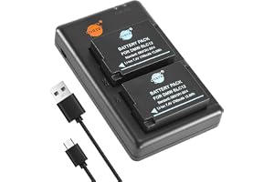 DSTE 2pcs DMW-BLC12 batteriladdare set kompatibel med Panasonic DMC-G5 DMC-G7 DMC-G80 DMC-G85
