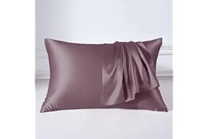 ‎THXSILK THXSILK 22 Momme Seide Kissenbezug Kissenhülle - Maulbeerseide Kissenbezüge - Hypoallergen mit Reißverschluss Seide Kopfkissenbezug - Pure Seide auf Beide Seiten - Licht Lila 40x80cm