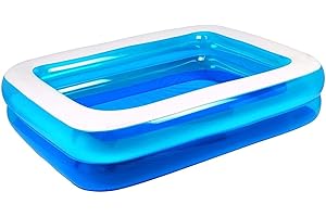 DENNY INTERNATIONAL Giant Rectangular Family Size Swimming Paddling Pool Fun (79"X59"X20"Inch)