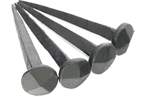 INFINITY DECOR Hand Forged Handmade Traditional Old Antique Rustic Rose Spike Vintage Victorian Head Wrought Black Iron Nail Wood Crafts Door Furniture Decorative Studs pins Nails (20 mm)