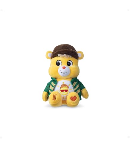 Basic Fun Care Bears Ours en peluche porte-bonheur 22 cm – Peluche douce à collectionner avec trèfle à quatre feuilles pour enfants et collectionneurs à partir de 4 ans