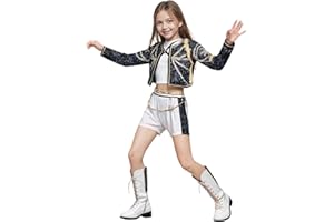 Partymall K-pop Demon Cosplay Disfraz, Kpop Hunters Rumi Disfraz de niña Rumi Mira Zoey Cosplay Vestido para Halloween Carnaval