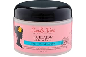 Camille Rose Curlaide Moisture Oil-Enriched Leave-In Hair Butter, Moisturise and Strengthen, Green Tea and Jojoba, 240 ml (Pack of 1)