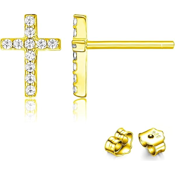 Piccoli orecchini a perno in argento Sterling 925 per donne e uomini, placcati in oro, con zirconia cubica rotonda, 3 mm, 4 mm, 5 mm, 3mm, Argento sterling, Zirconia cubica
