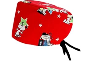 Robin Hat - Calot Chirurgien Femme et Homme | Cheveux Longs | Confortable, Ajustable, Respirant | 100% Coton Biodégradable | Soins de Santé, Médecins, Infirmiere, Dentiste | Taille Unique, Snoopy Hugs