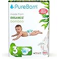 Pureborn Organic Natural Bamboo Baby Disposable Diapers-Size 3 From 5.5 to 8 Kg - 112 pcs_Pine Apple_Master Value Pack_Premium Super Soft_ Maximum Leakage protection_Eco friendly Nappies_NB Essentials