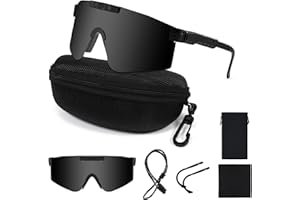 HOMELYXE Lunette de Soleil Sport Polarisée Lunette Velo Homme Femmes UV400 Protection Lunette de Vitesse Réglable Lunette de Cyclisme pour Cyclisme Course à Pied Ski Golf Moto