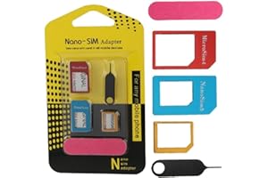 SPIONPROFI 5 in 1 Nano-SIM-Adapter 4 in 1 Nano auf Micro; Nano auf Standard-SIM-Karte und Micro-to-SIM-Karte + Entferner für SIM-Karten