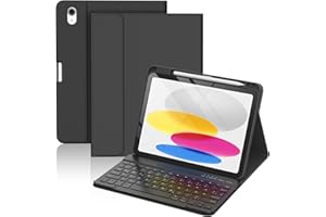 CC Store Hülle mit Tastatur für iPad A16 11 Generation 2025/10 Generation 2022 (11/10.9 Zoll), Magnetische abnehmbare deutsche Tastatur mit Stifthalter für iPad 11/10 Gen, QWERTZ Layout (Schwarz)