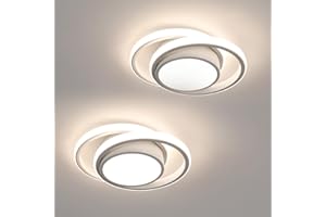 Comely Pack de 2 Plafones LED 32 W – 2350 lm c/u – Luz Natural 4500 K – Blanco Redondo Moderno Ø 28 cm – Ideal para Salón, Cocina, Pasillo y Baño