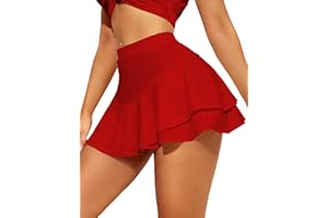 Avidlove Damen Mini Rock Sexy Solide Ruffle Skirts Kurz Dessous Lingerie Skater Röcke Hohe Taille Minirock für Damen