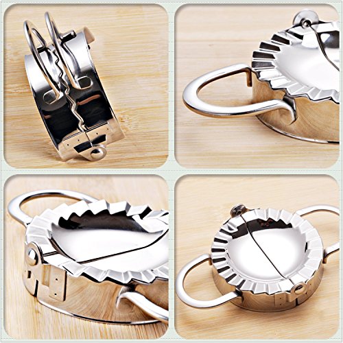 i-auto Zeit Dumpling Maker, Edelstahl Dumpling Maker und Teig Drücken für Home Küche, Dumpling Pie Ravioli Form Mould Maker Gebäck Tool für Kochen Large Size - 3