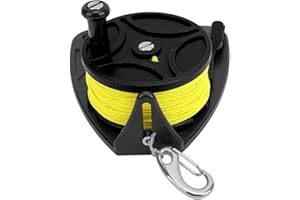 Enrouleur d'épave 'plongée' avec clip - Fil de 83 m - Alvinlite - Multi-usage - Plongée récréative et pêche à la lance (noir)