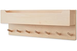 Ehrenkind® Robuste Kindergarderobe | Große Naturkleiderhaken | Wandregal für Kinderzimmer