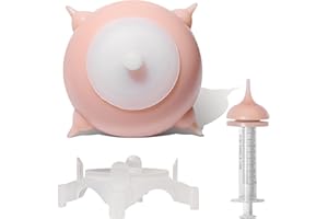 Bubble milk bowl Karmnik dla szczeniąt butelka na mleko Nursing Station Puppy feeders for Multiple Puppies esbilac Puppy Milk replacer Doggie Bubble Dongdong pet (S (150ml), różowy)