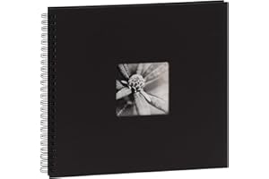 ‎HAMA Hama Fotoalbum Jumbo 36x32 cm (Spiral-Album mit 50 schwarzen Seiten, Fotobuch mit Pergamin-Trennblättern, Album zum Einkleben und Selbstgestalten) schwarz