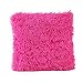 Produktbild wuayi Quadratische Plüsch-Kissenbezüge, weich, Dekorativ, für Zuhause, Sofa, Plüsch, Hot pink, 43 x 43 cm