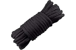 Wolike 10 Meters Long Ropes 7mm Thickness,Camping Rope,Garden, Boating, Pets,Climbing rope,Multi Purpose Utility Ropes (Black, 10)