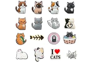 ZUWIJEQ 16 Stück Schuhanstecker Anstecker, Schuh Charms, Zubehör für Katzenschuhe, Pvc Shoe Blume Charms, Cartoon-Schuh-Dekoration, Mädchen Schuhschmuck Accessoires, Zubehör für Clogs Dekorationen