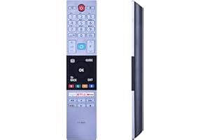 GOUYESHO CT-8543 pilot zamienny pasujący do Toshiba FHD UHD Smart TV 32L2863DG 32L3863DA 32L3863DG 32W2863DA 43V5863DG 43B6863DG 49L2863DG 49V5863DG z Prime Netflix YouPrzyciski do rur