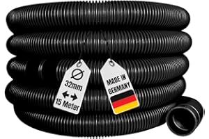 AquaOne Poolschlauch 32mm 15 Meter schwarz 1 1/4" Hochwertiger Pool Schlauch für Garten & Schwimmbad Solarschlauch Schwimmbadschlauch Saugschlauch Pumpenschlauch