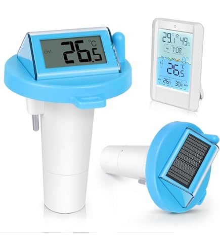 TFA Dostmann Termómetro De Piscina Venice 30.3056.10 – Inalámbrico Con Sonda Flotante, Radio Controlado Y Alarma