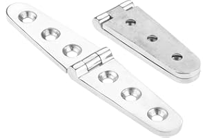 Mgoodoo 2Pcs Marine Boat Cabin Door Stainless Steel Boat Door Latch Cast Strap Hinge 152 x 30mm