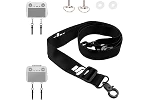 Erioscar Cordino Per Dji Rc Pro Accessori Corda Con Fibbia Universale Compatibile Con Dji Mini 3 Pro/Mavic 3/Air 2/2s/Mini 2, Telecomando Con Schermo Con Viti Nero