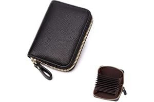 ZMREN Porte Cartes de Crédit, Porte Cartes Cuir Blocage RFID, avec Titulaire de la Carte de crédit Cash ID - Noir