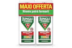 JUNGLE FORMULA Molto Forte Spray Antizanzare - Repellente per insetti con azione protettiva duratura - 9 ore di protezione - 2 pezzi - 75 ml