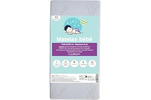 Easy Dort Matelas bébé 50x83 cm | Berceau ou lit bébé | Fabriqué en France | Été & Hiver | Double Face | Très Confortable | Housse en Bambou | Blanc |