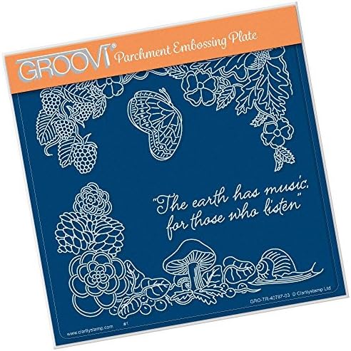 Clarity Stamps Groovi Parchment Embossing A5 Square Plate The Snail & The Toadstool