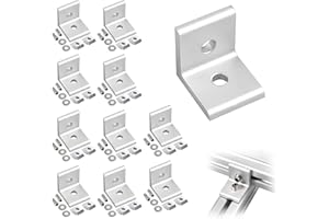 CHOONJIN 10 Stück Aluprofil Befestigungsmaterial Set, 30 x 30 Eckverbinder, Aluminium profil Eckverbinder Winkelverbinder, für Befestigung von Aluminiumprofilen (Aluminium) (30 x 30 x 27 mm)