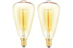 JQslight E14 40W Vintage Edison Light Bulb Dimmable Retro Filament Light Bulbs， ST48 Decorative Light Bulb，Warm White 2700K，Candle Bulbs Edison Small Screw Light Bulbs，2 Pack.