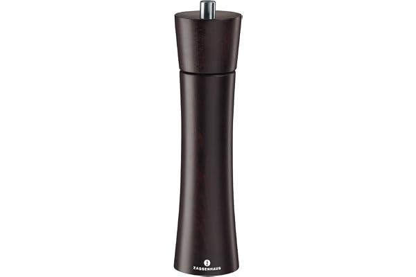 Zassenhaus Pepparkvarn Frankfurt 24 cm, bok mörkbrun med steglöst justerbar högpresterande keramisk kvarn, fylld