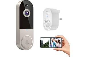 BoldHero 1080p Smart Video Doorbell Camera Wireless, AI Human Detection and Instant Alerts, 2-Way Talk, Night Vision, Cloud Storage, Battery Powered, 2.4G Wi-Fi (Linen)