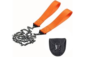 YEJAHY Tronçonneuse de poche de 65,6 cm, 11 dentelures, outil de survie portable pour le camping en plein air, coupe d'arbres de chasse, tronçonneuse d'urgence en plein air