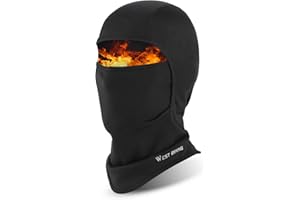 ICOCOPRO Cagoule d'hiver pour enfant - Cagoule coupe-vent pour enfants - Cagoule chaude noire - Masque de ski - Bonnet de ski - Bonnet de ski - Bonnet de vélo sous casque