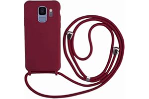 Ququcheng Kompatibel mit Samsung Galaxy S9 Hülle,Handykette Hülle Silikon Seil Necklace Handyhülle mit Kordel Tasche TPU Bumper Schutzhülle für Samsung Galaxy S9-Rot