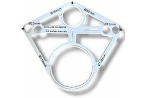2.0 OUTILLAGE CARRELEUR ARTISAN FRANÇAIS Gabarit de perçage pour bâti support WC suspendu – 6 diamètres (Ø20 à Ø120 mm) – Outil de traçage chantier – Outillage Carreleur 2.0 – Artisan Français
