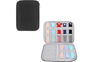 Pebipoo Uhrenarmband Aufbewahrungsbox, Watch Band Organizer Tasche, Faltbar Wasserdicht Nylon Uhrenarmbänder Tasche für Uhrenarmbänder Uhren Stifte Ladekabel (Schwarz)