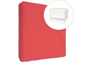 BABY COMFORT Drap-housse en jersey 100% coton pour matelas de 160 x 70 cm (Rouge)
