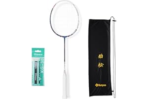 KUMPOO Badminton Racket Professional | Carbon Fiber Badminton Racket Set with Grip&Bag Pro Badminton Racquet Lightweight for Beginner, Intermediate Players Outdoor Games