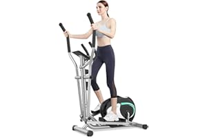 Vélo elliptique Crosstrainer avec Fitness à 8 Niveaux de Résistance Elliptique Ecran LCD, Poids d’inertie de 4 KG, Porte Tablette