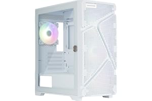 ENERMAX MarbleShell Mesh MS21, ARGB Compact Value Mini-Tower Gaming PC Case, High Airflow, Micro-ATX M/B, Tempered Glass, 4x ARGB 120mm PWM Fan Included, 2x USB3.0 & USB3.2 Type C, 360mm AIO, White
