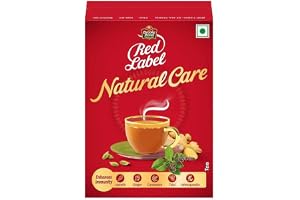 Brooke Bond Red Label Natural Care Tea, with 5 Ayurvedic Ingredients, black tea, 250 gram, ginger
