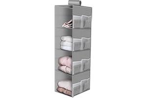 Organiseur De Placard Suspendu pour: YOYIAG 4 Niveaux Vêtements Suspendus Rangement Suspendu, 80x 30x 22cm, Lavable Rangement Suspendu Organiseur Armoire en Tissu Étagère à Suspend