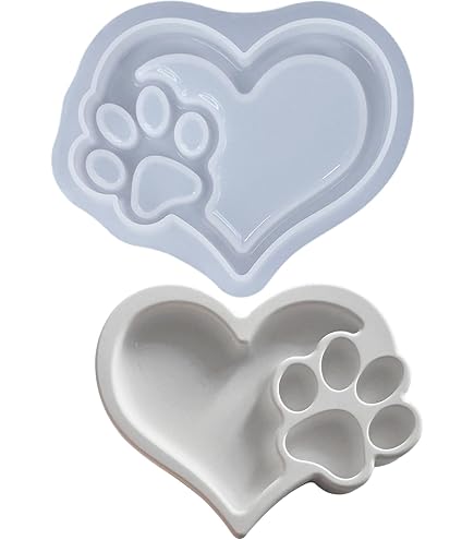 Gießform Silikonformen Gießformen Tablett, Herz Katzenpfote Silikonform Schale, Herz Schmuck Teller Gießform Beton, Gips Zum Gießen Gießformen Silikon