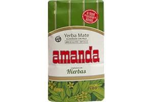 Amanda Yerba Mate Herbata Hierbas 500 g, Argentyna Mate Compuesta con Hierbas, zioła, herbata Yerba Mate z miętą i boldo, cedron i kwiaty lipy | herbata mate loose leaf 0,5 kg